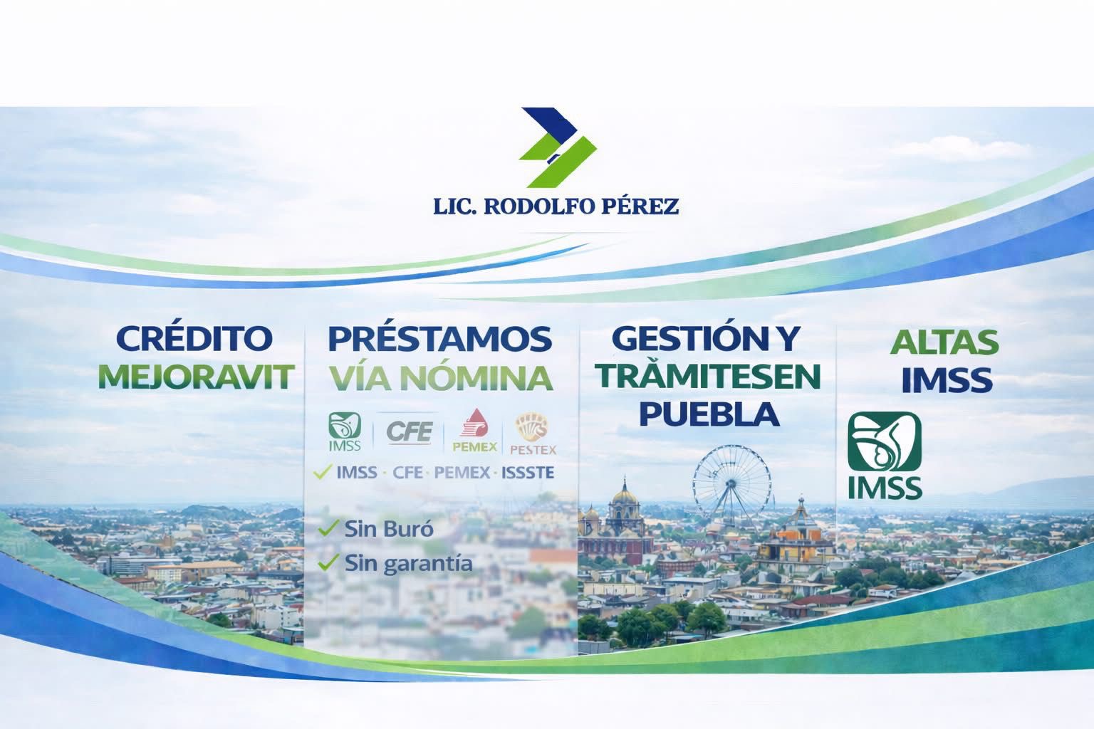 Flyer principal de servicios de Lic. Rodolfo Pérez